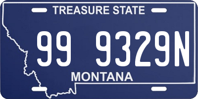 MT license plate 999329N