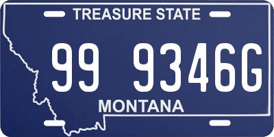 MT license plate 999346G