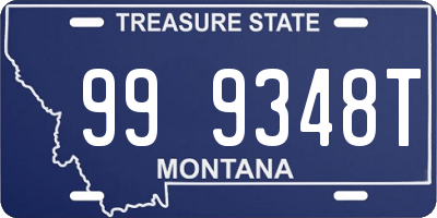 MT license plate 999348T