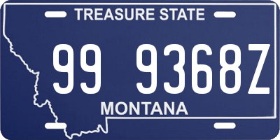 MT license plate 999368Z