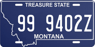 MT license plate 999402Z