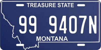 MT license plate 999407N