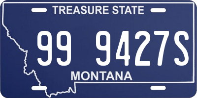 MT license plate 999427S