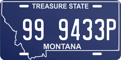 MT license plate 999433P