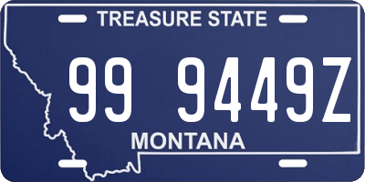 MT license plate 999449Z