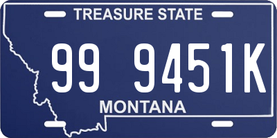 MT license plate 999451K