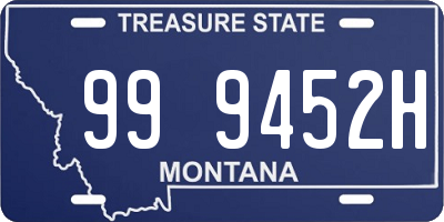 MT license plate 999452H