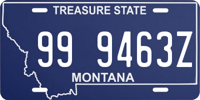 MT license plate 999463Z