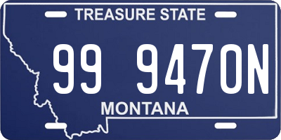 MT license plate 999470N