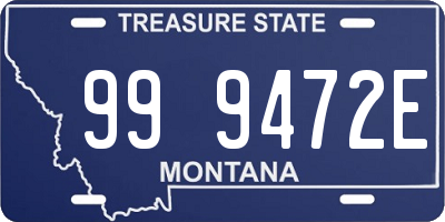 MT license plate 999472E