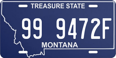 MT license plate 999472F