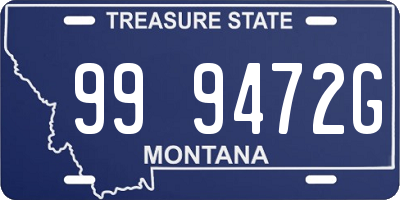 MT license plate 999472G