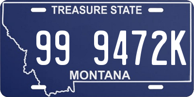 MT license plate 999472K