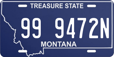 MT license plate 999472N