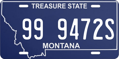 MT license plate 999472S