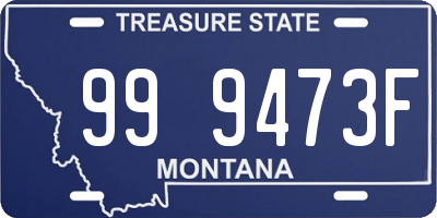 MT license plate 999473F