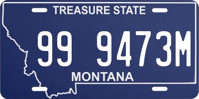 MT license plate 999473M