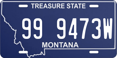 MT license plate 999473W