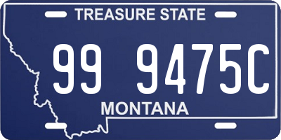 MT license plate 999475C