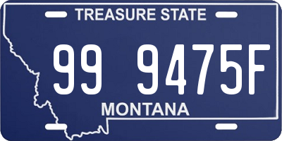 MT license plate 999475F