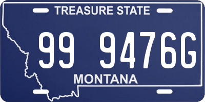 MT license plate 999476G