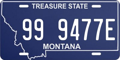 MT license plate 999477E