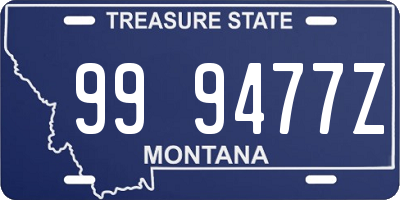 MT license plate 999477Z