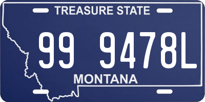 MT license plate 999478L