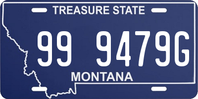 MT license plate 999479G