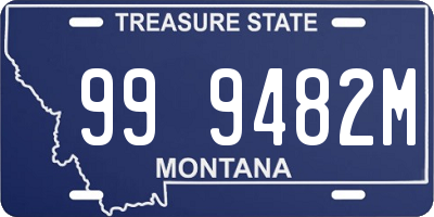 MT license plate 999482M