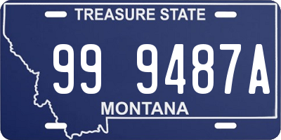 MT license plate 999487A