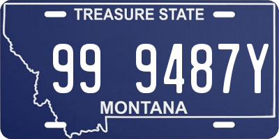 MT license plate 999487Y