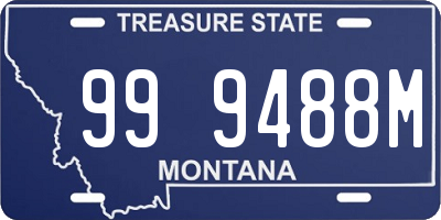 MT license plate 999488M