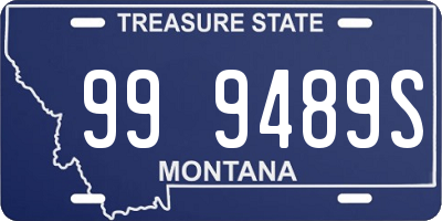 MT license plate 999489S