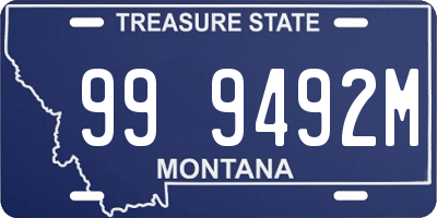 MT license plate 999492M