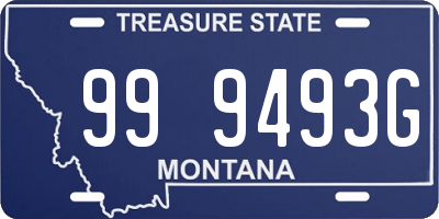 MT license plate 999493G