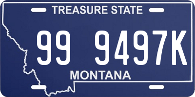 MT license plate 999497K