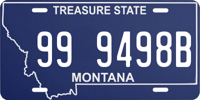 MT license plate 999498B