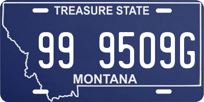 MT license plate 999509G