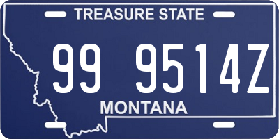 MT license plate 999514Z