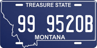 MT license plate 999520B