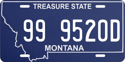 MT license plate 999520D