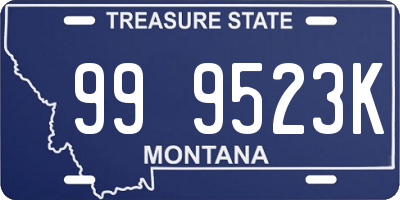 MT license plate 999523K