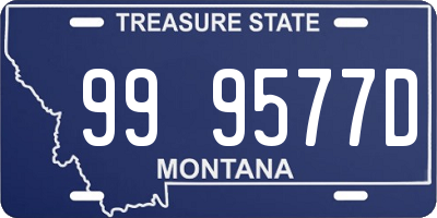 MT license plate 999577D