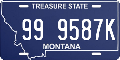 MT license plate 999587K