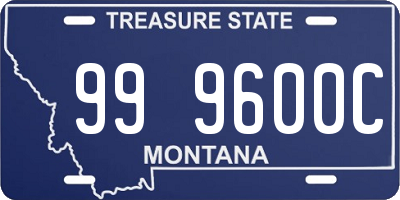 MT license plate 999600C