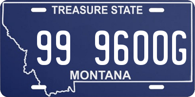 MT license plate 999600G