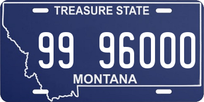 MT license plate 999600O