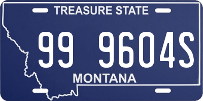 MT license plate 999604S