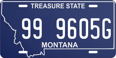 MT license plate 999605G